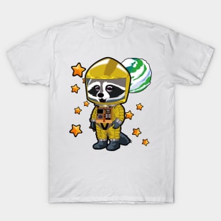 space odyssey raccoon YELLOW T-Shirt